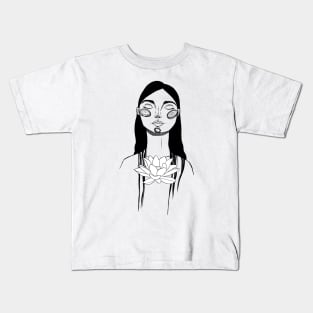 The Lotus with the Long Hair Kids T-Shirt